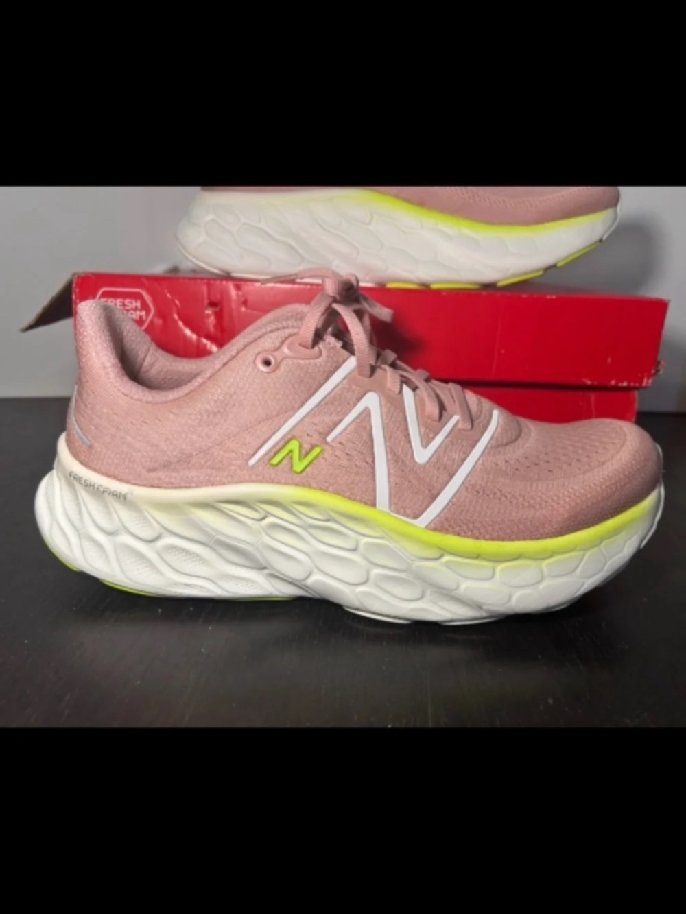 New Balance Fresh Foam X More V4 Running Shoes Pink Moon/Sea Salt Size 12D